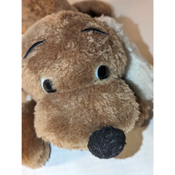 Vintage 1973 Dakin 12" Drooper Dog Plush Nutshell Stuffed Puppy Brown White Rare - Picture 2 of 9